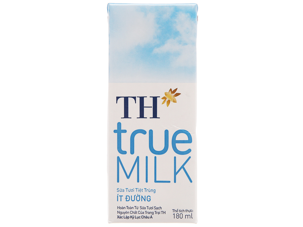[HCM] Sữa TH true Milk ít đường  lốc 4 hộp 180ml