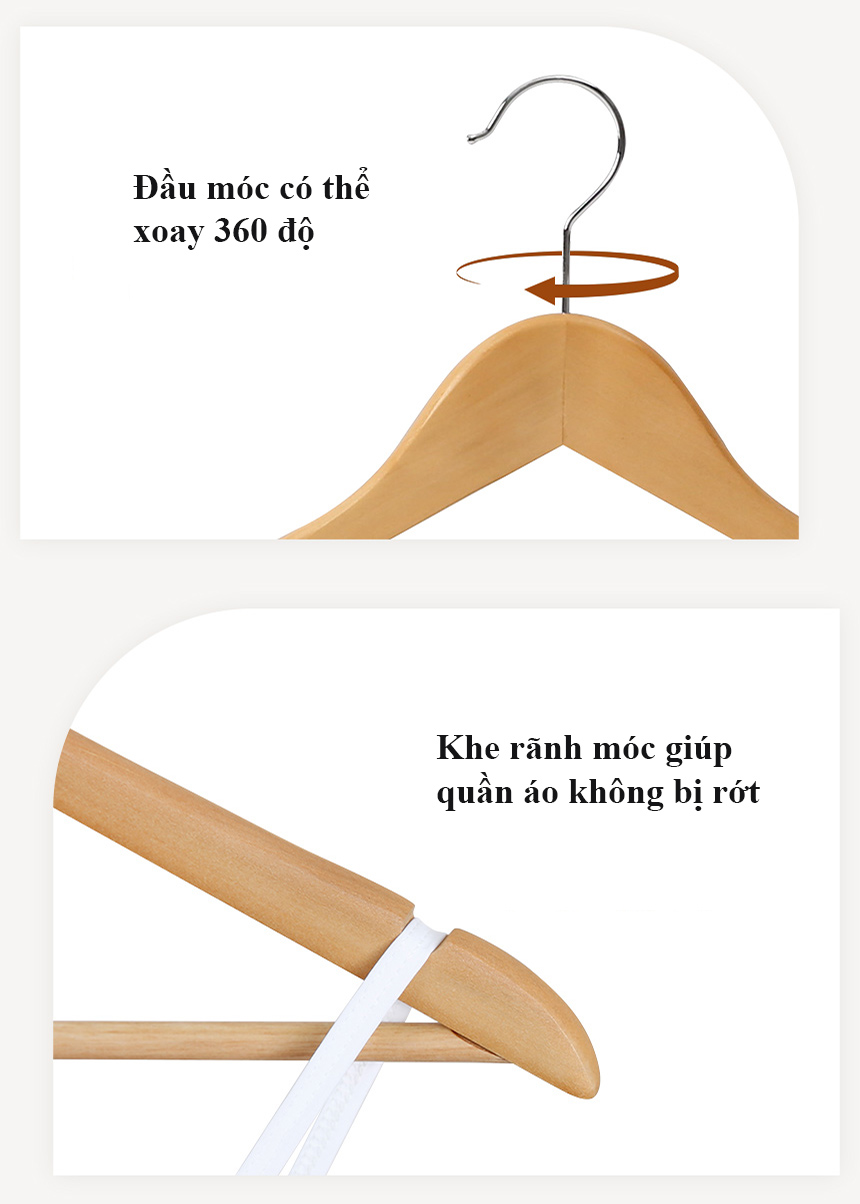 [HCM]COMBO 10 MÓC GỖ CAO CẤP CÓ THANH NGANG