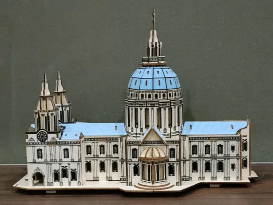 [HCM]Láp ráp 3D gỗ mô hình nhà thờ St. Paul- 35.7x20x29.5cm