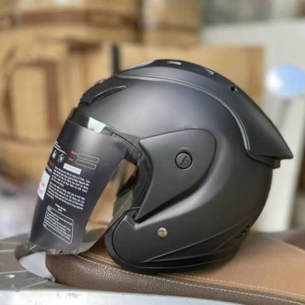 Mũ Bảo Hiểm  3/4 Đầu 115 ASIA /Bảo Hành 12 Tháng  (MÀU ĐEN KÍNH KHÓI)
