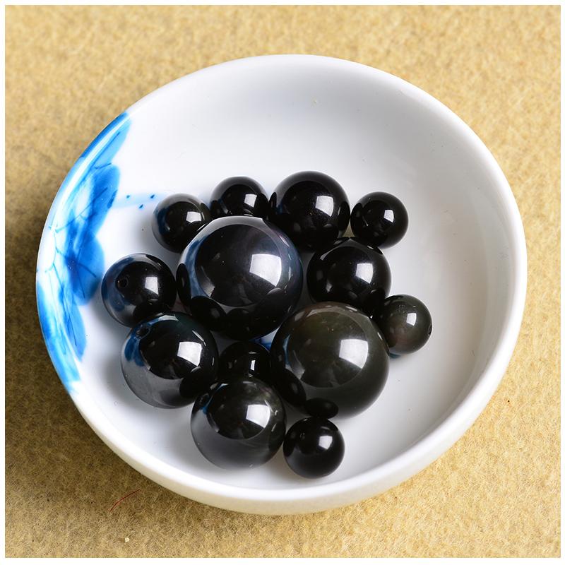 Hạt đá obsidian tự nhiên dùng làm sản phẩm handmade DIY