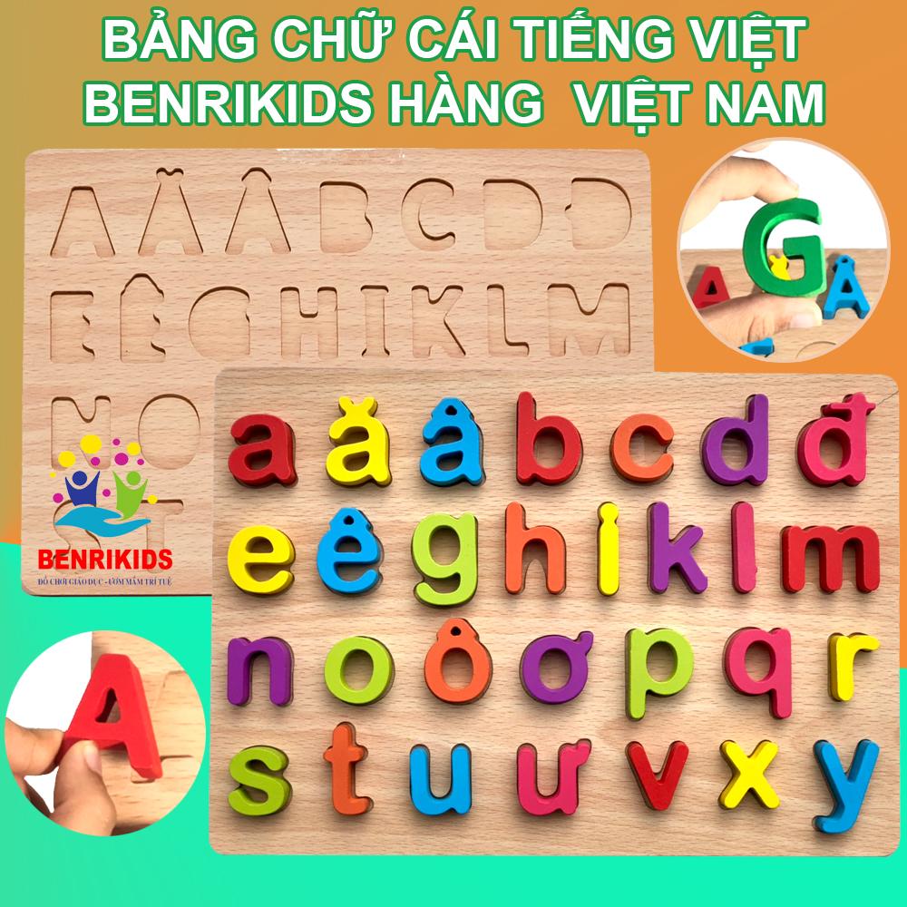 Bảng Học Chữ Cái Tiếng Việt Nổi In Thường Bằng Gỗ Hàng Việt Nam