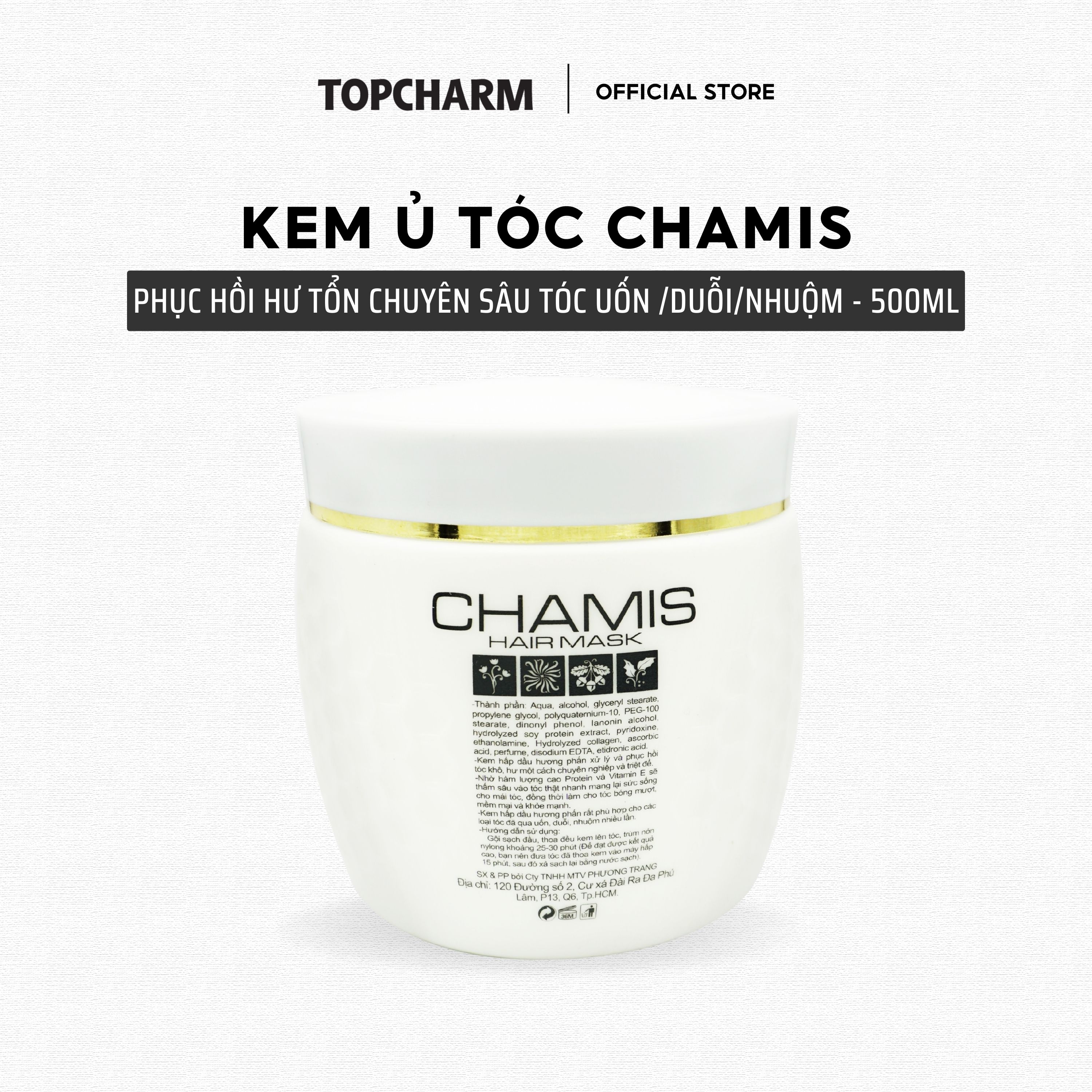 Hấp dầu tóc CHAMIS, kem hấp tóc giúp tóc bóng khỏe mềm mượt