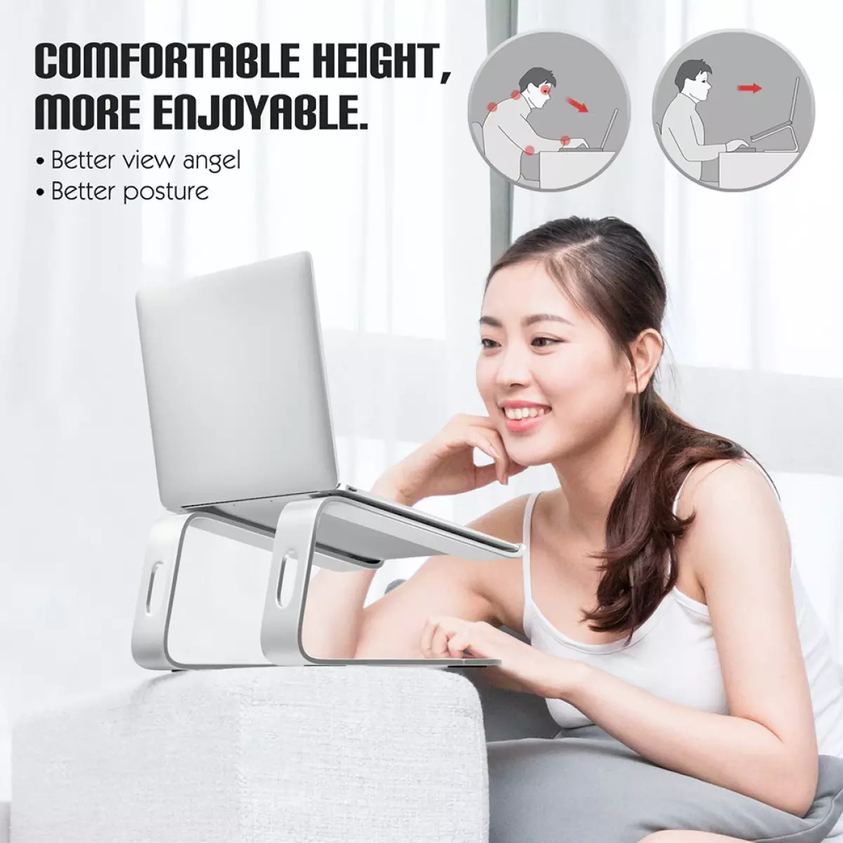 [HCM]Giá Đỡ Máy Tính MacBook IPad Hỗ Trợ Tản Nhiệt Có Thể Gấp Gọn Điều Chỉnh Độ Cao thiết kế hợp kim nhôm khả năng tương thích rộng kiểu dáng đẹp và sang trọng