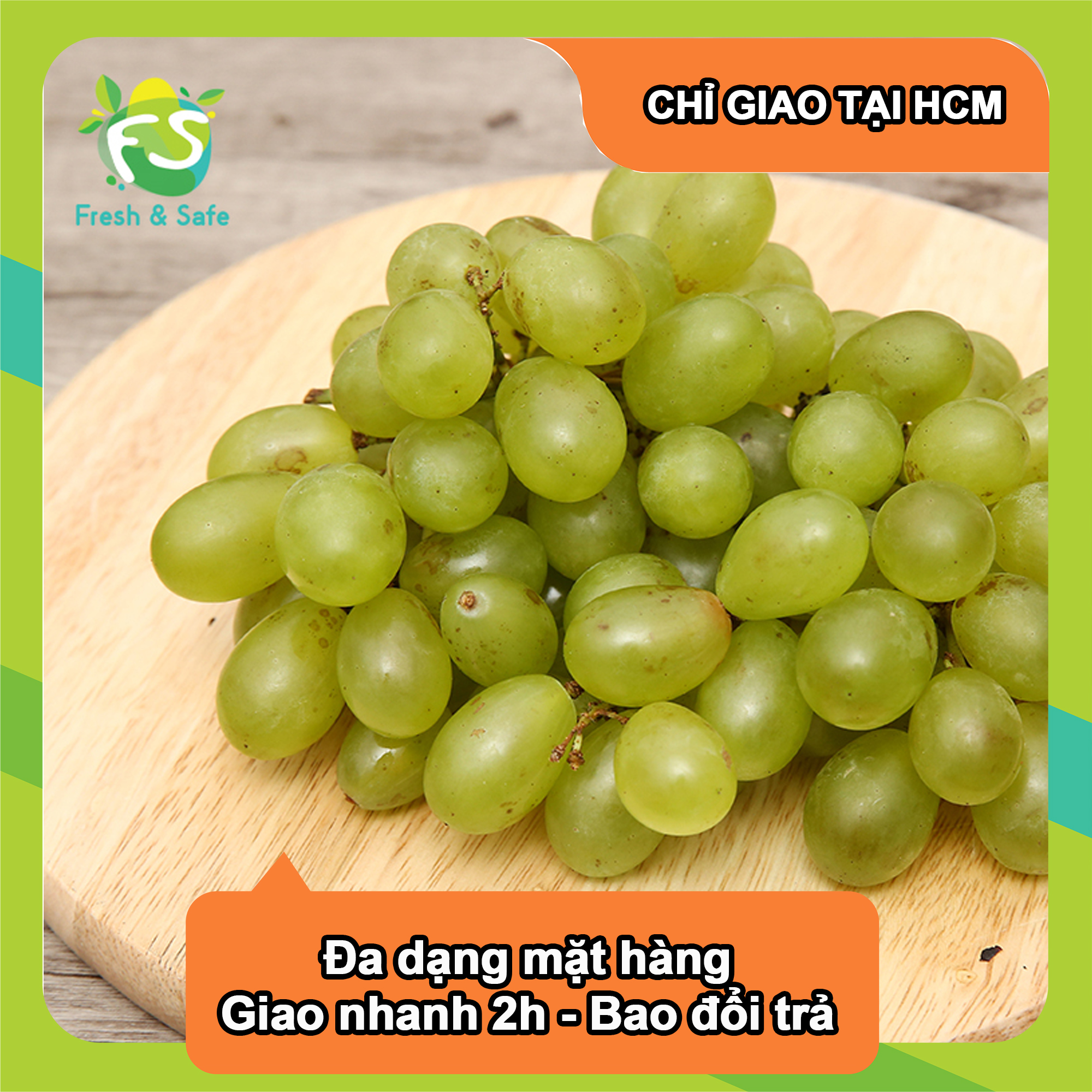 [Chỉ Giao HCM] Nho Xanh Ninh Thuận - 500g