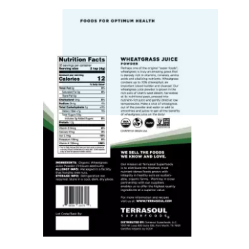 [HCM]Bột nước ép cỏ lúa mì wheatgrass terrasoul hữu cơ 141g