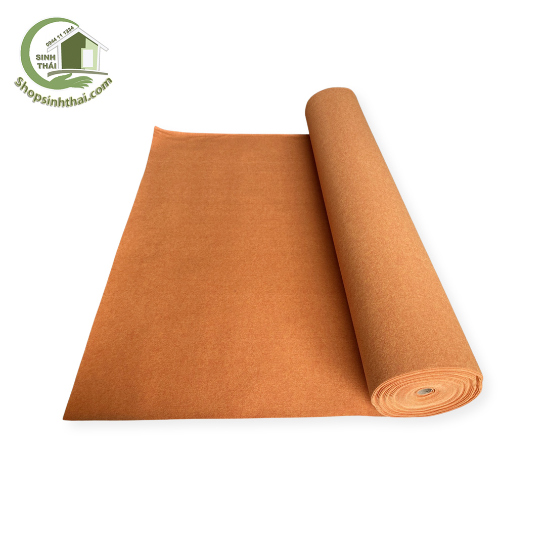 Thảm nỉ lót trải sàn màu cam - 1m²