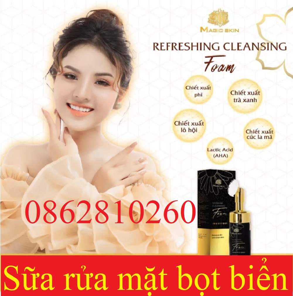 Sữa Rửa Mặt Bọt Biển Magic Skin Refreshing Cleansing Foam [CHÍNH HÃNG MAGICSKIN] date mới