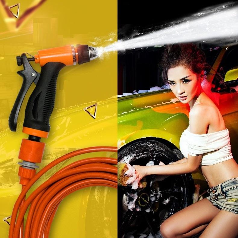 Bộ máy rửa xe ô tô mini với vòi xịt áp lực nước siêu mạnh