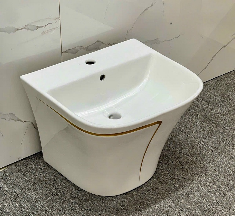 Chậu rửa mặt, lavabo treo tường lv018, bảo hành men sứ 20 năm - kiểu treo tường - nhiều màu - vòi gắn trên chậu lavabo - chính hãng audi