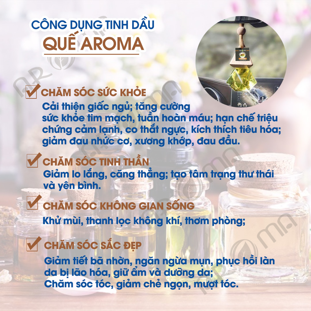 Tinh dầu vỏ quế AROMA cinnamon essential oil, tinh dầu thiên nhiên, chai kim cương tự khuếch tán treo ô tô, treo thơm phòng