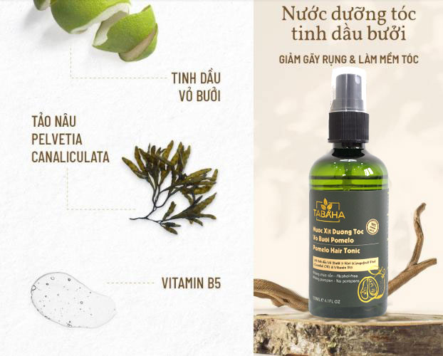 [HCM]Bộ 2 Chai Tinh Dầu Bưởi Xịt Tóc Pomelo Tabaha 120mlx2