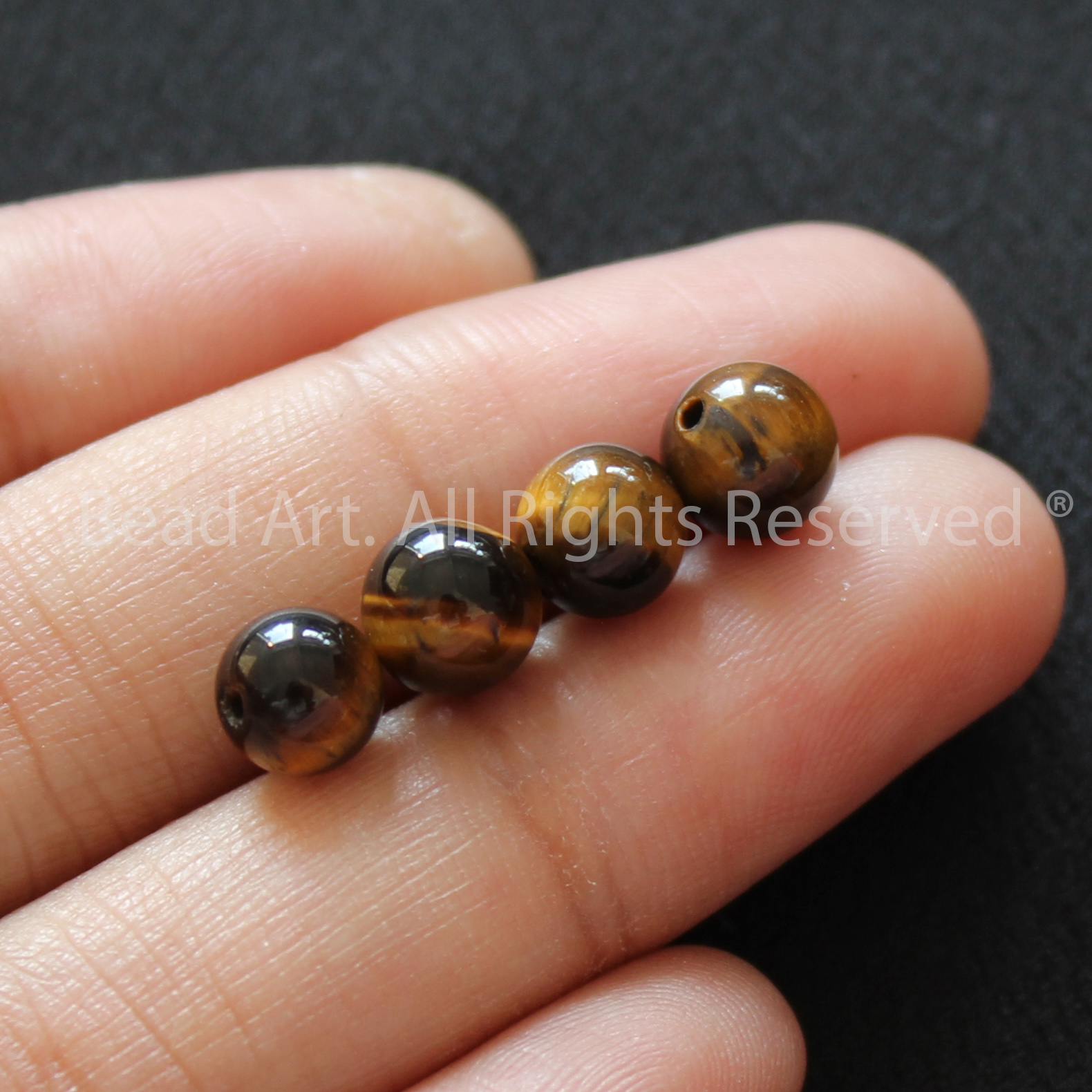 6MM Đá Mắt Hổ Vàng Nâu, Brown Tiger Eye Tự Nhiên Loại B, Đá Phối Vòng Tay Phong Thuỷ, Chuỗi Hạt, Mệnh Thổ, Kim