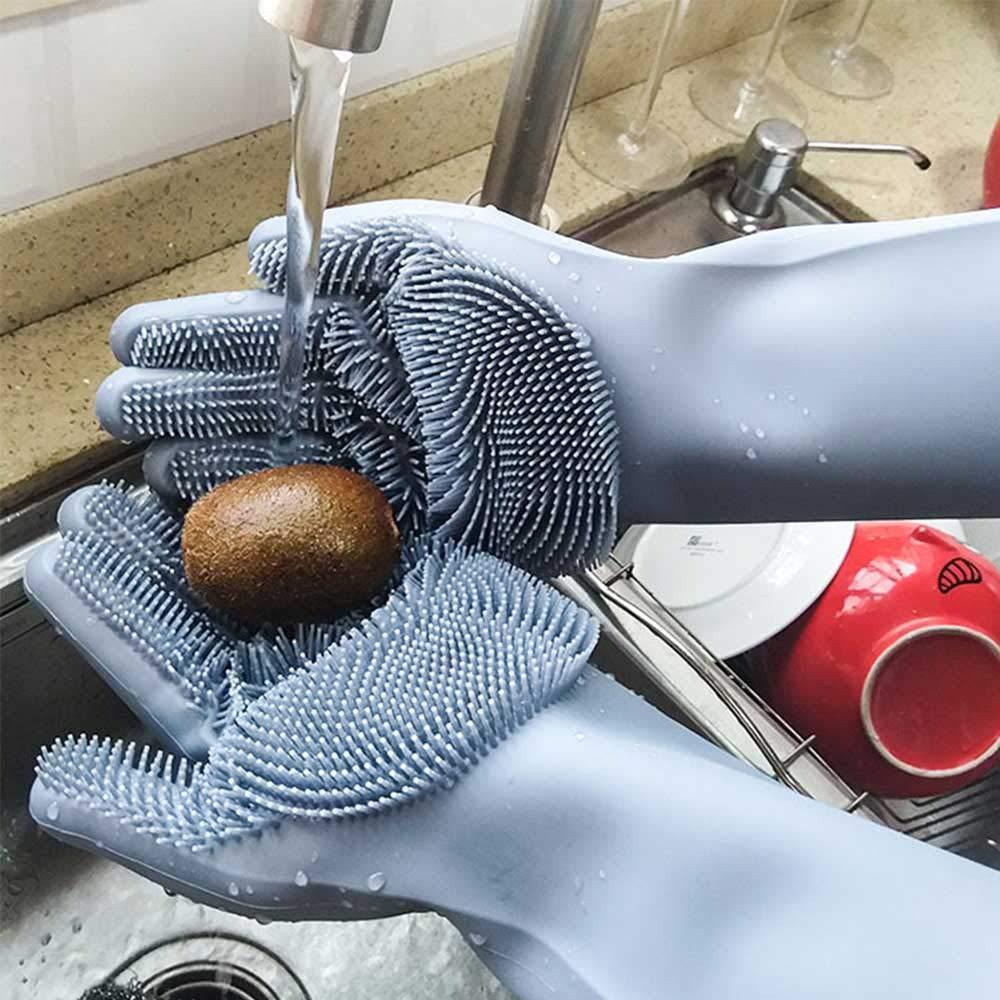 [ LOẠI TỐT ] 1 CẶP GĂNG TAY RỬA CHÉN BÁT - BAO TAY SILICON CAO SU CÓ GAI TẠO BỌT CHỐNG TRƠN TRƯỢT - SIÊU BỀN - SIÊU SẠCH