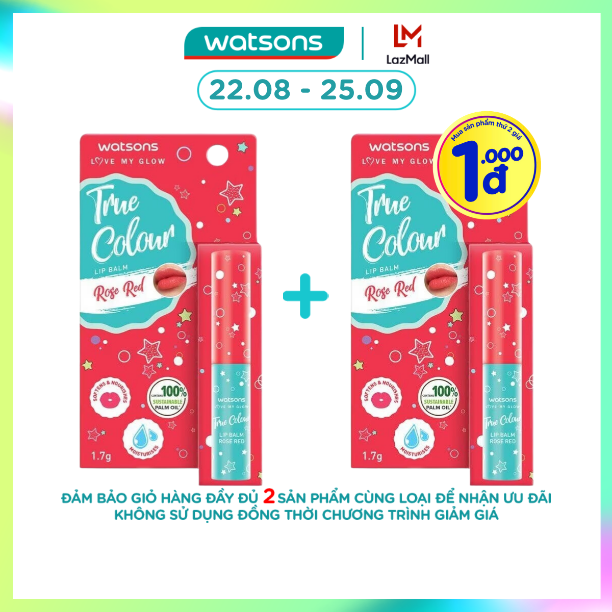 Son dưỡng có màu watsons true color rose red 1.7g