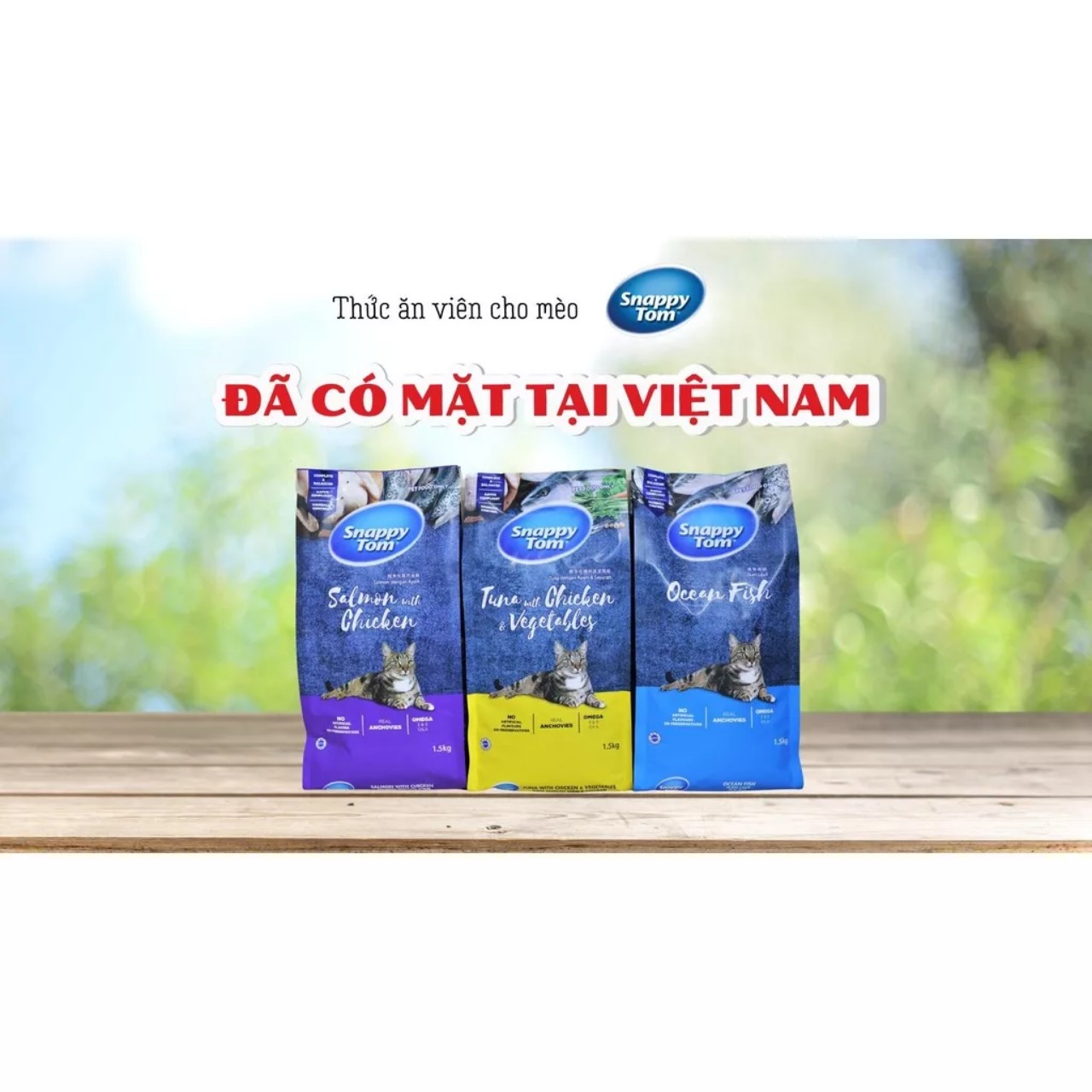 Thức Ăn Hạt Viên Cho Mèo Snappy Tom - Bao 1,5 Kg