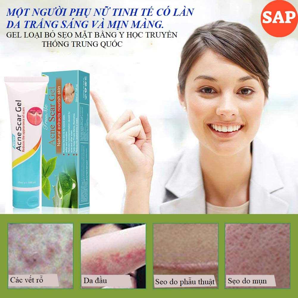 Kem hết mụn mờ sẹo thâm do mụn sẹo do phẫu thuật hết rạn da laoshiya acne scar gel