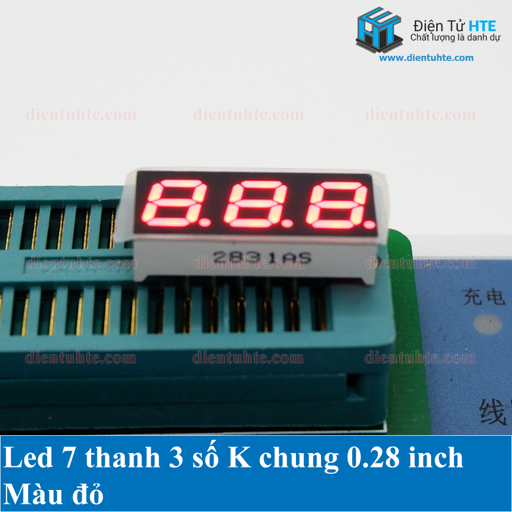 Bộ 2 Led 7 thanh 3 số K chung 0.28 inch - Màu đỏ