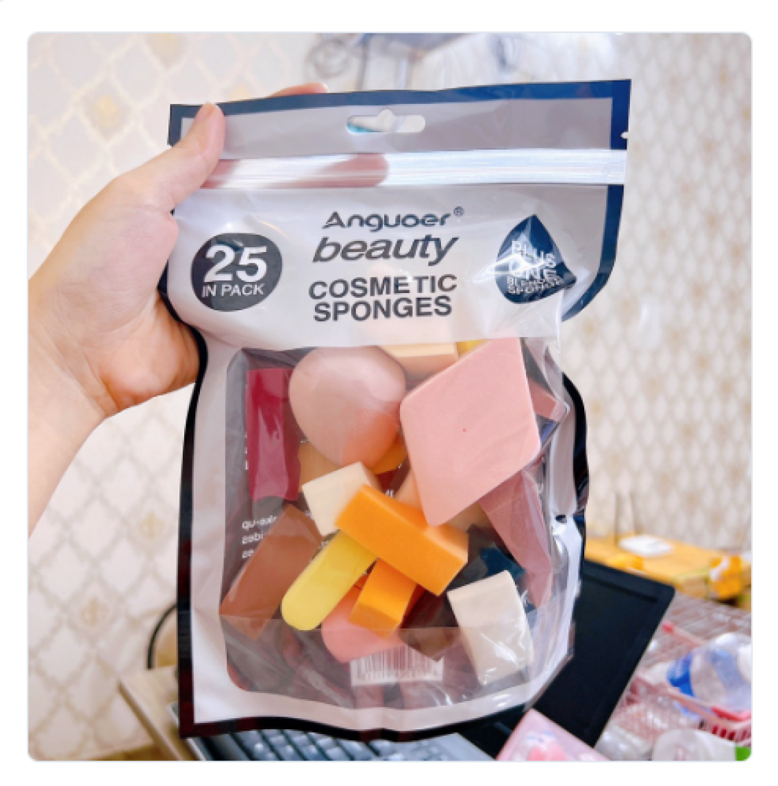 [HCM]Bộ Bông Phấn Trang Điểm 25 Miếng