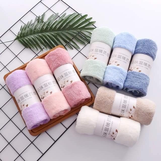 Set 2 khăn mặt xuất hàn lông cừu