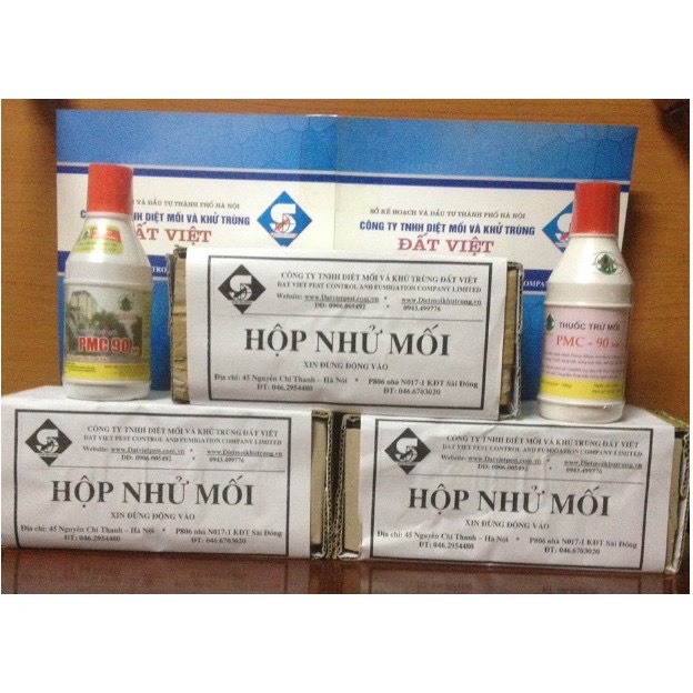 Bộ sản phẩm diệt mối tận gốc (combo 3 hộp nhử mối + 2 lọ thuốc diệt mối tận gốc PMC 90)