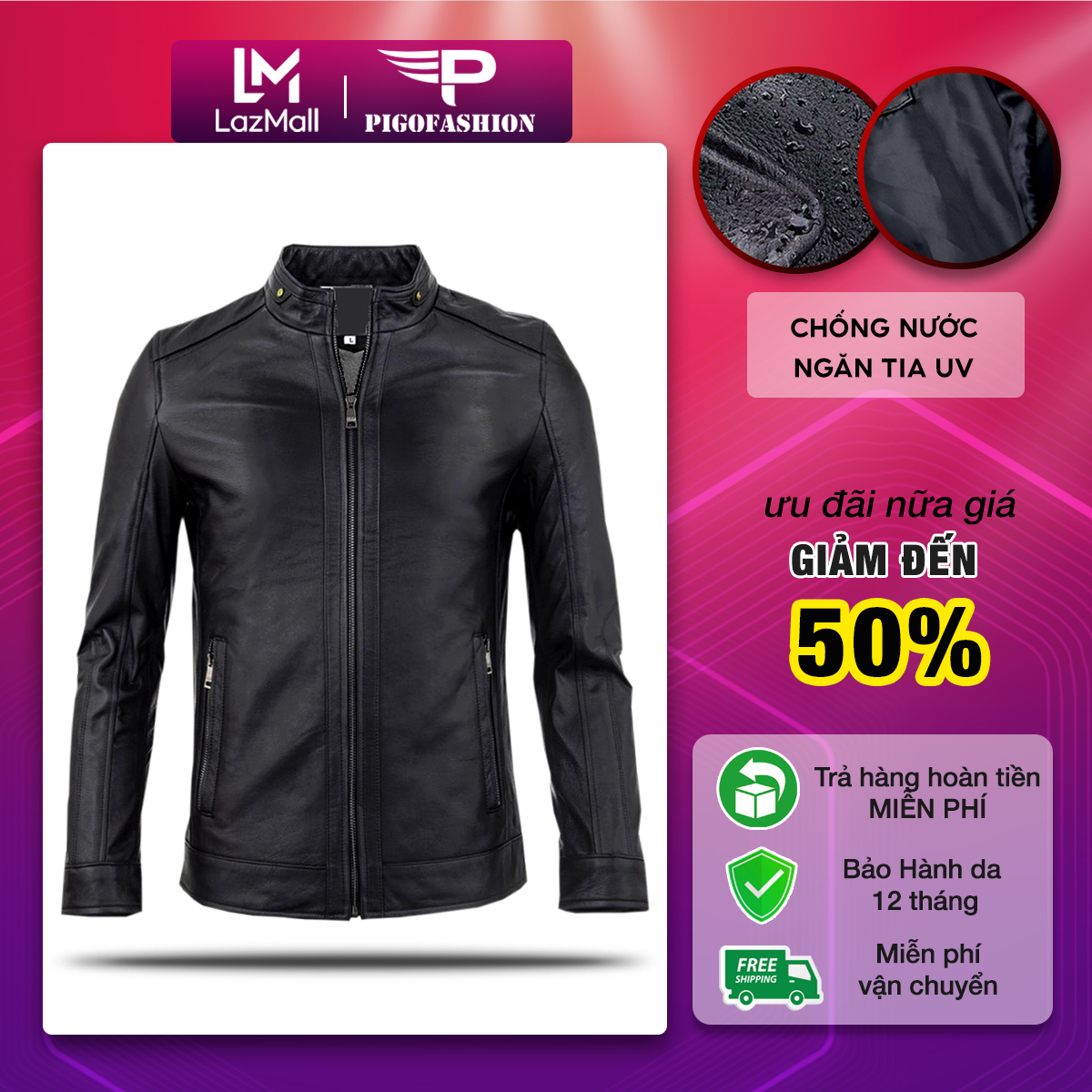 Áo Khoác Da Nam Lót Lông Pigo Fashion Siêu Âm Áp Cfs Ad26 Cool 01 (Đen)