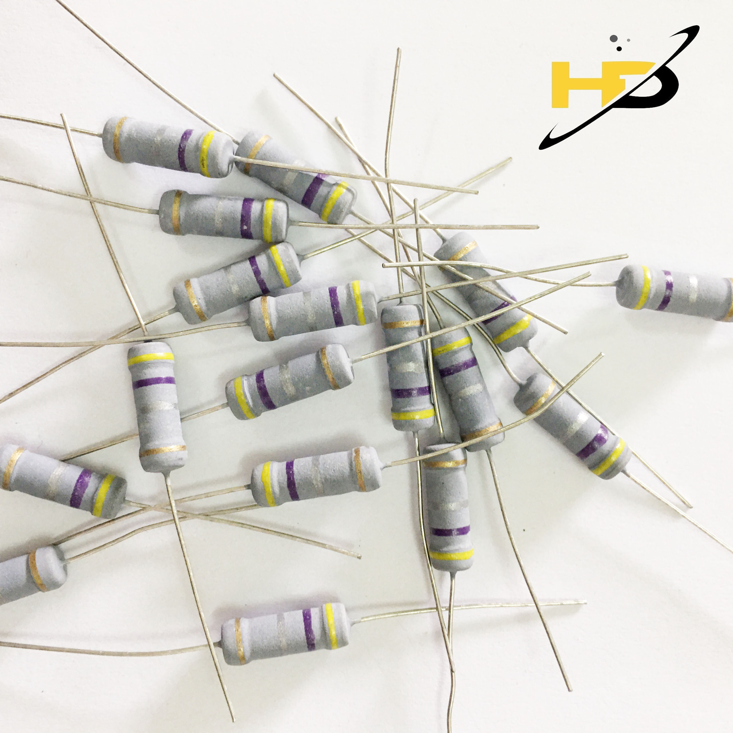 Linh Kiện Điện Tử, Combo 100 Điện Trở 0.47 Ôm 2W Chân Đồng