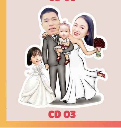 Chibi gia đình- chibi trang trí sinh nhật