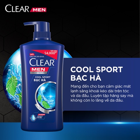 Dầu Gội Sạch Gàu Clear Men 900g