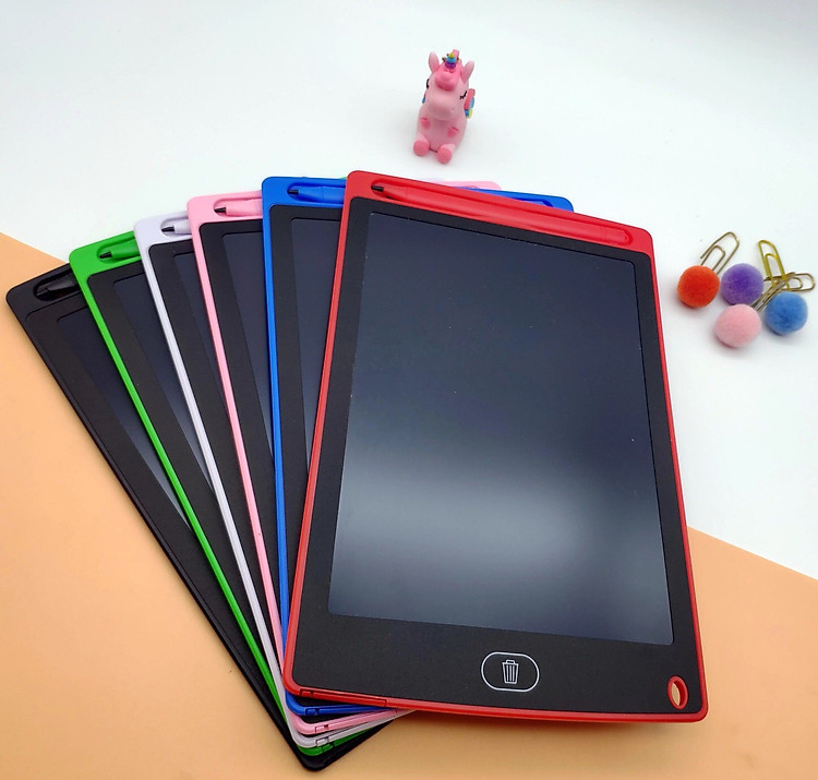 Bảng vẽ điện tử tự xóa LCD 8.5 inh , bảng vẽ thông minh lcd xóa dễ dàng bằng 1 nút bấm giúp bé tăng khả năng sáng tạo , Pin dùng được 2 năm cho bé học tập vẽ