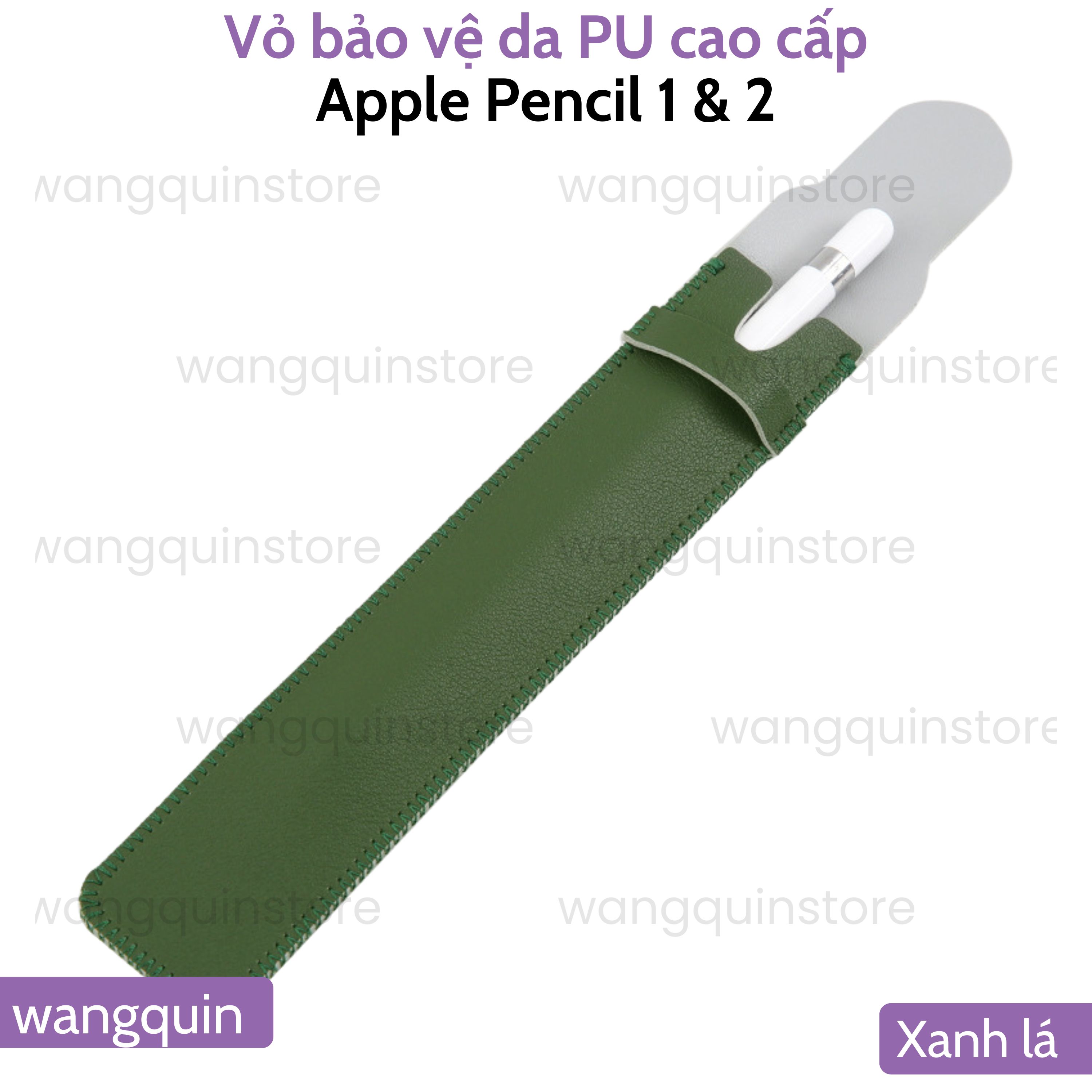 Bao da chống sốc bảo vệ Apple Pencil 1 Apple Pencil 2 Da PU cao cấp đủ màu