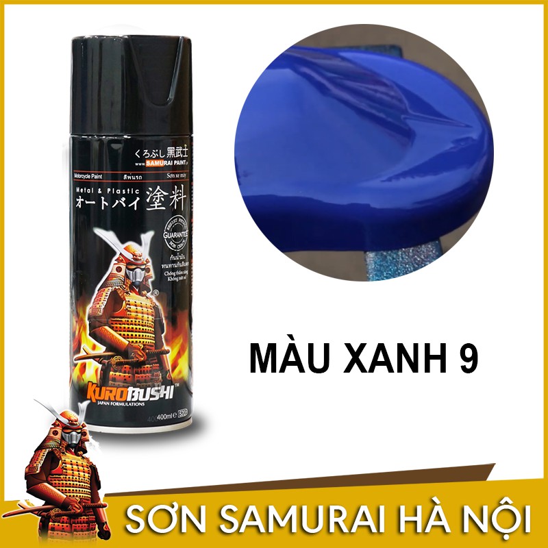 Sơn samurai màu xanh - Chai sơn màu xanh 9 sơn xịt samurai