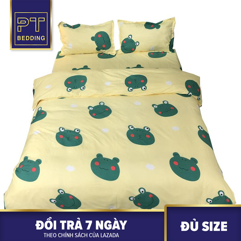 Bộ Chăn Ga Gối ( 01 Drap + 1 vỏ mền + 2 áo gối ) Ếch PLN