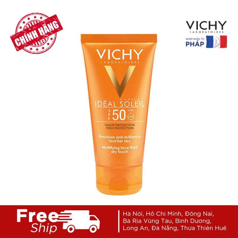 Kem Chống Nắng Không Gây Nhờn Rít Không Màu SPF50 Vichy Capital Ideal Soleil SPF50 Face Dry Touch (50ml) nhập khẩu