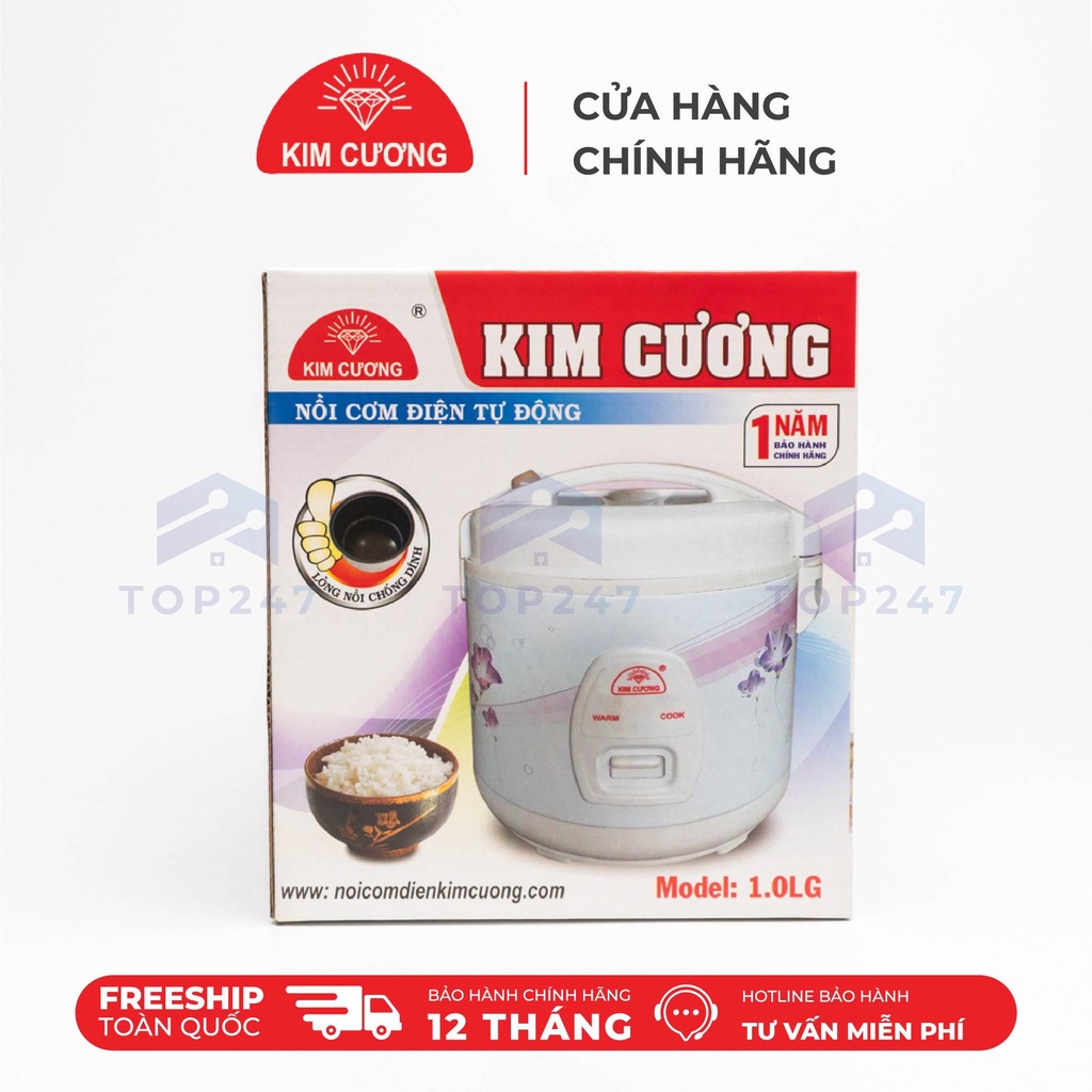 Nồi Cơm Điện Kim Cương - Nắp Gài 1.0 Lít [Chính Hãng] [Có bảo hành]