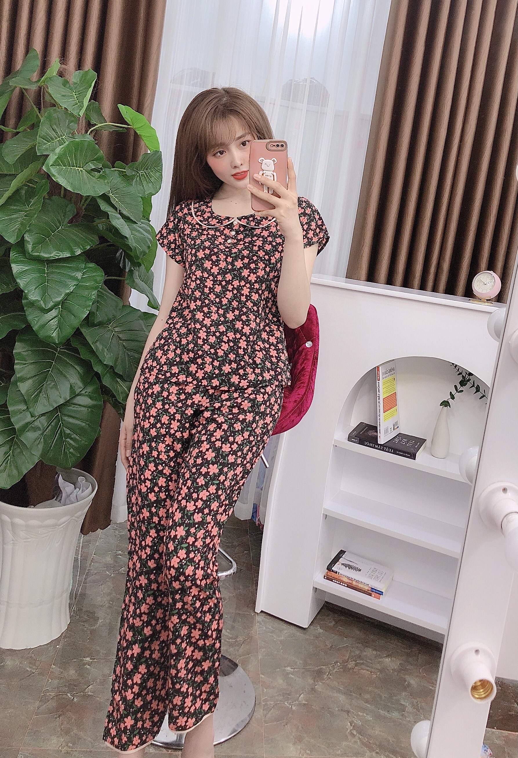 Set đồ bộ nữ mặc nhà chất lụa NK mềm mịn full size 40-70kg