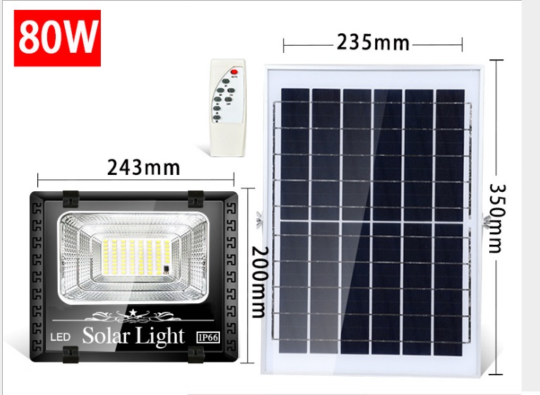 Đèn led pha năng lượng mặt trời 80w