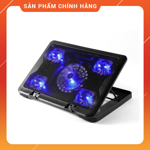 Đế tản nhiệt laptop 5 quạt tốc độ lớn c5 vận hành êm ái, trạng bị đèn led cao cấp hiện đại - top 10 sản phẩm bán chạy