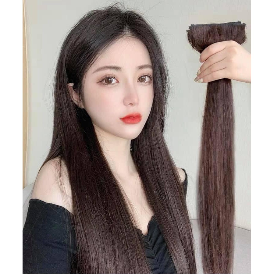 Tóc kẹp phồng dải 3 sét thẳng có độ dài 45cm và 55cm