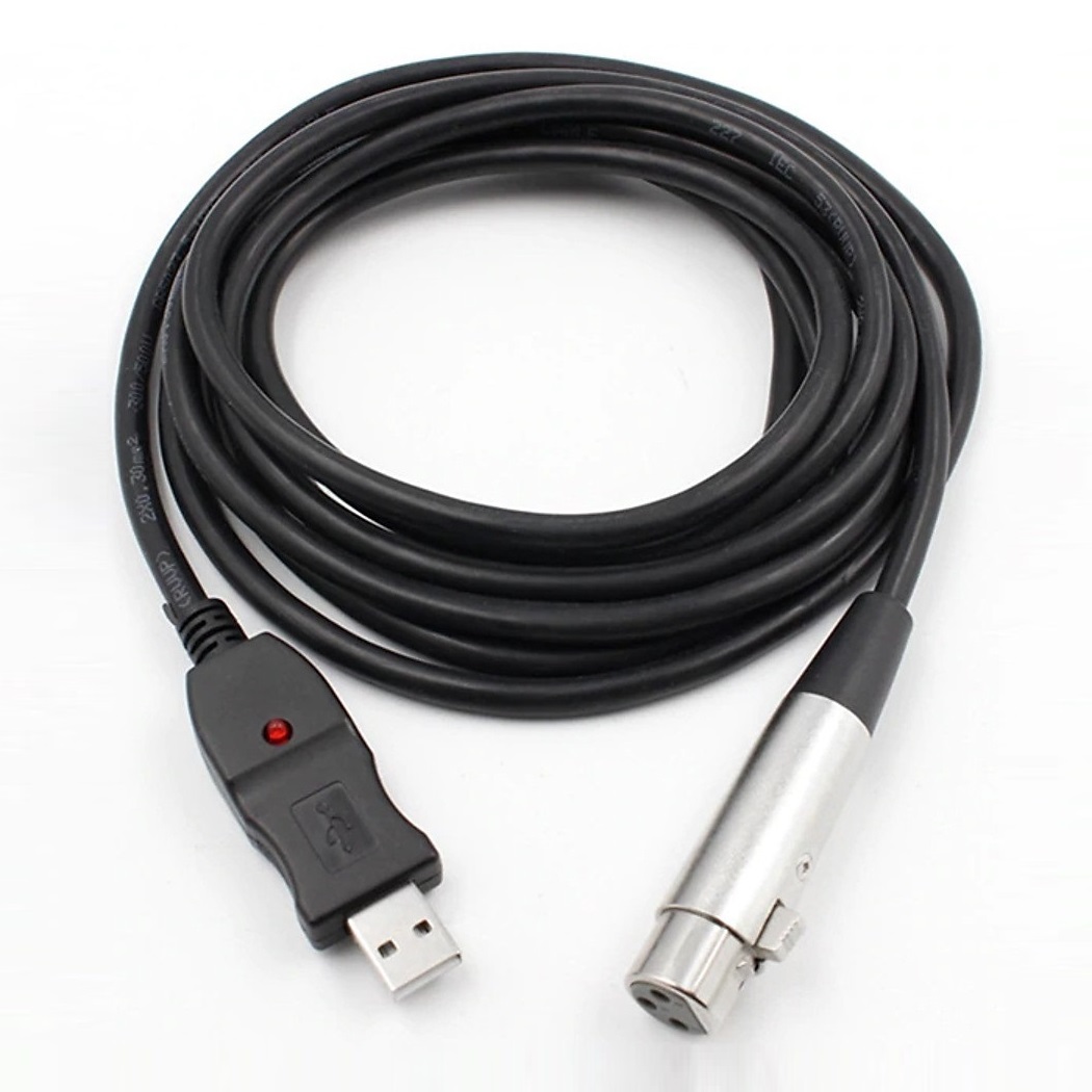Dây cáp kết nối micro transhine xlr – usb dài 3m - cáp thu âm cho micro xlr sang cổng usb máy tính - dây âm thanh xlr - usb