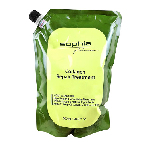 Hấp phục hồi tóc hư tổn Collagen Sophia Platinum 1500ml ( dạng túi )