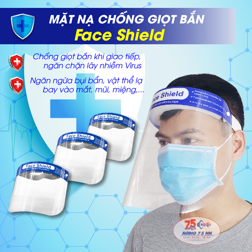 10 chiếc mặt nạ chống giọt bắn, bụi bẩn có bọc chống trầy xước loại tốt - Mặt nạ Face Shield