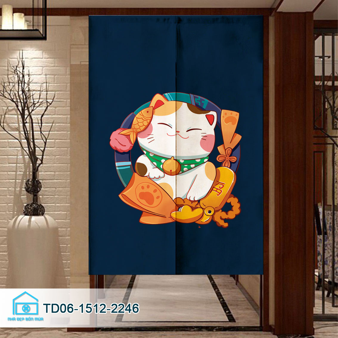 Rèm cửa Noren ,rèm phong cách Nhật Bản Tín Phát Decor, rèm nhà hàng ,rèm treo lối đi