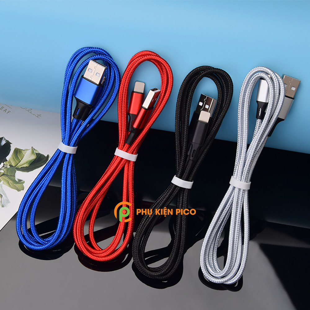 Cáp sạc Iphone bọc dù Lightning TypeC Micro Usb - Cáp sạc nhanh iphone chống đứt - Dây sạc nhanh iphone