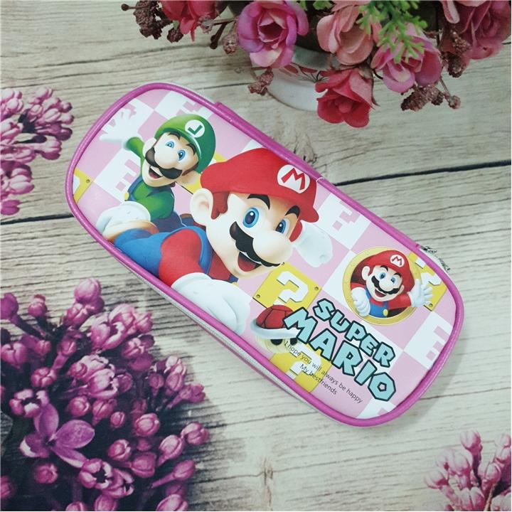 Hộp bút da PU hình Totoro và Mario