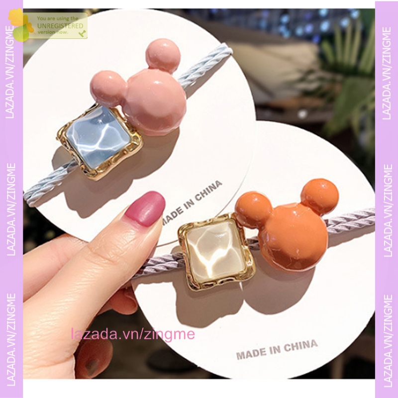 Dây thun buộc tóc, cột tóc hình họa tiết chuột cute Zingme