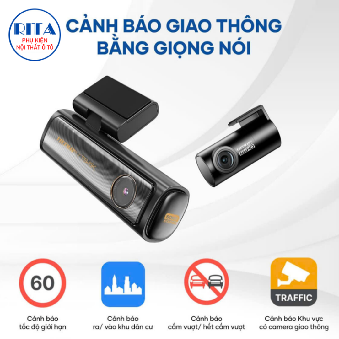 Camera Hành Trình Vietmap TS-5K - Kèm Thẻ Nhớ 64Gb - Tặng Vietmap Live Pro - Hàng Chính Hãng