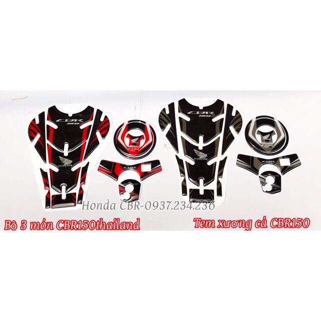 CBR150 Thailand - tem keo nổi dán TEM XƯƠNG CÁ - BỘ 3 món