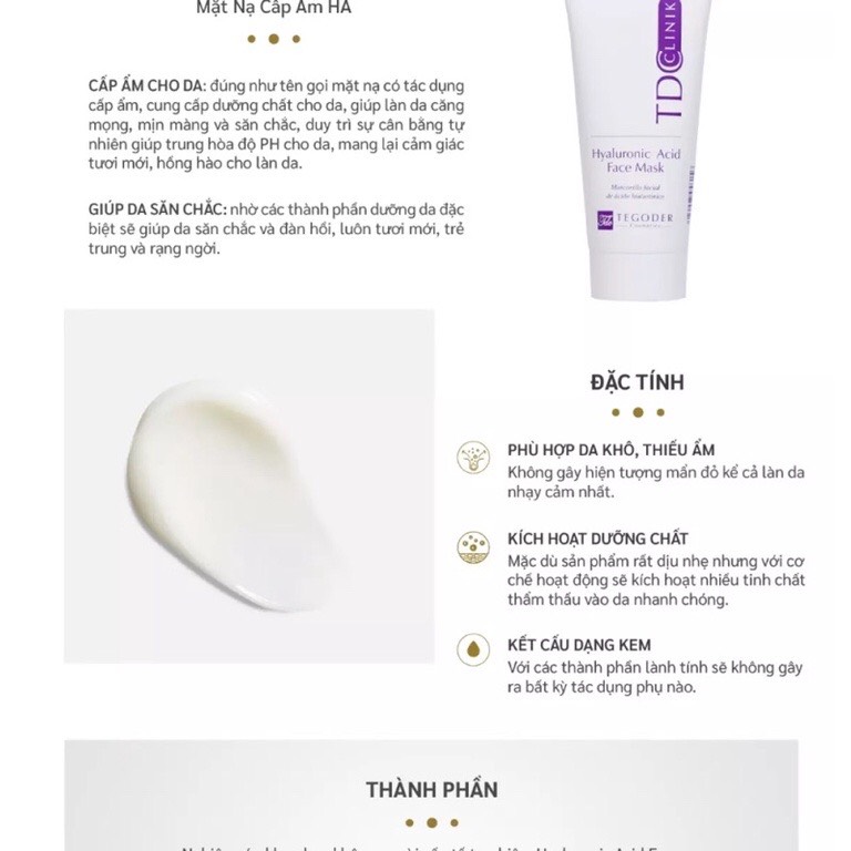 Mặt Nạ HA Cấp Ẩm, Phục Hồi Da Tegoder Hyaluronic Acid Face Mask