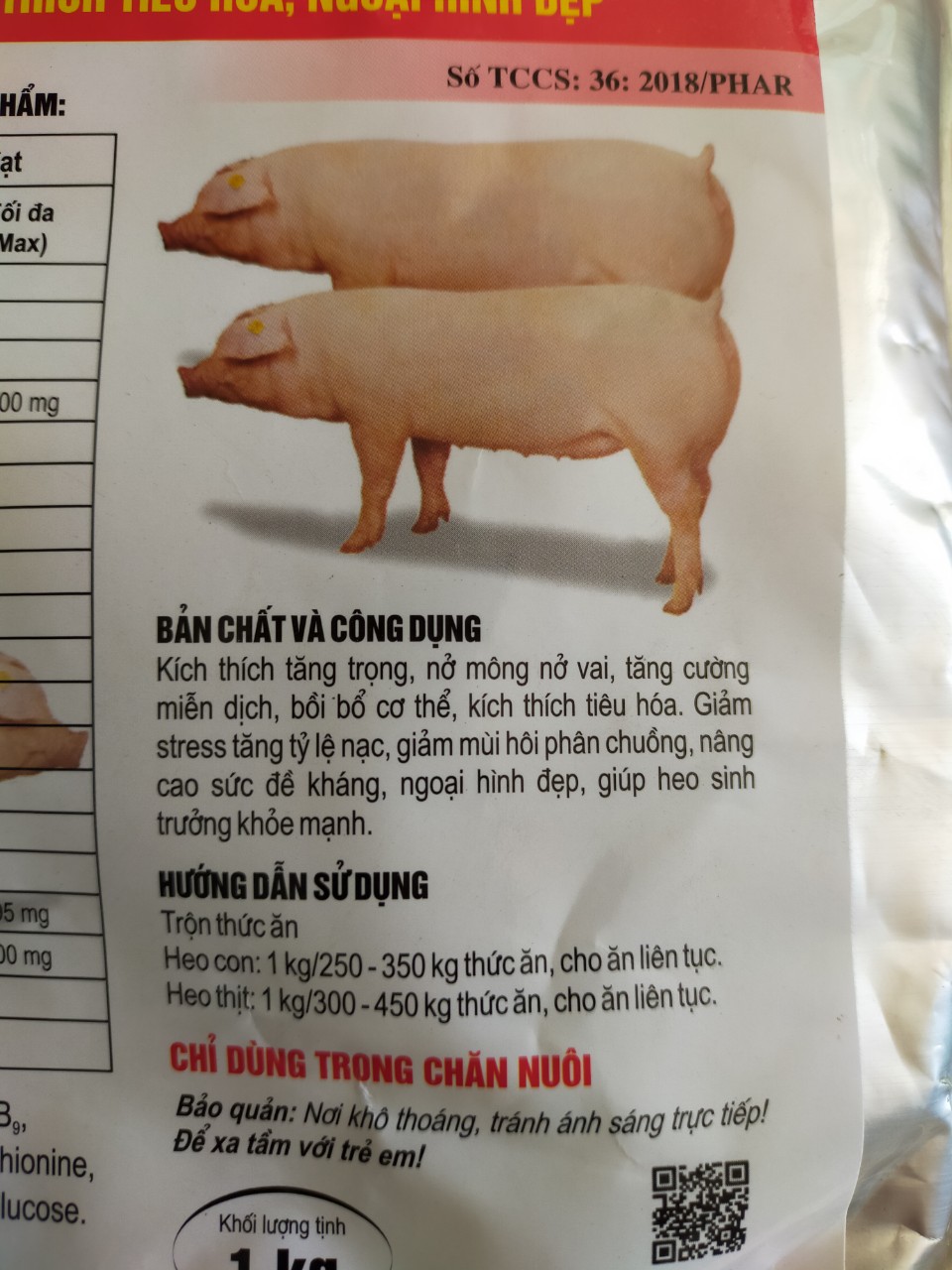 Mix- Siêu vỗ béo dành cho heo gói 1Kg